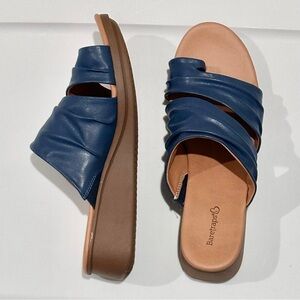 Baretraps Venus Slide Wedge Sandals Women’s Sz 10M Blue Toe Loop Comfort